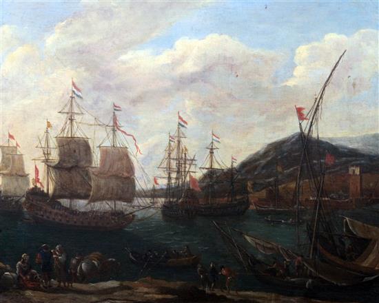 After Claude Joseph Vernet (1712-1789) Shipping in harbour 22.5 x 28in.